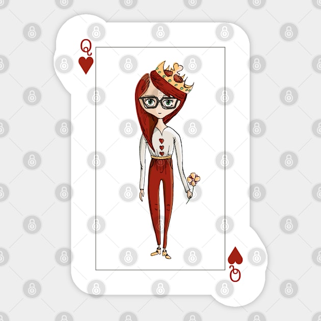 Queen of Hearts Sticker by Jasmine Allan Draws